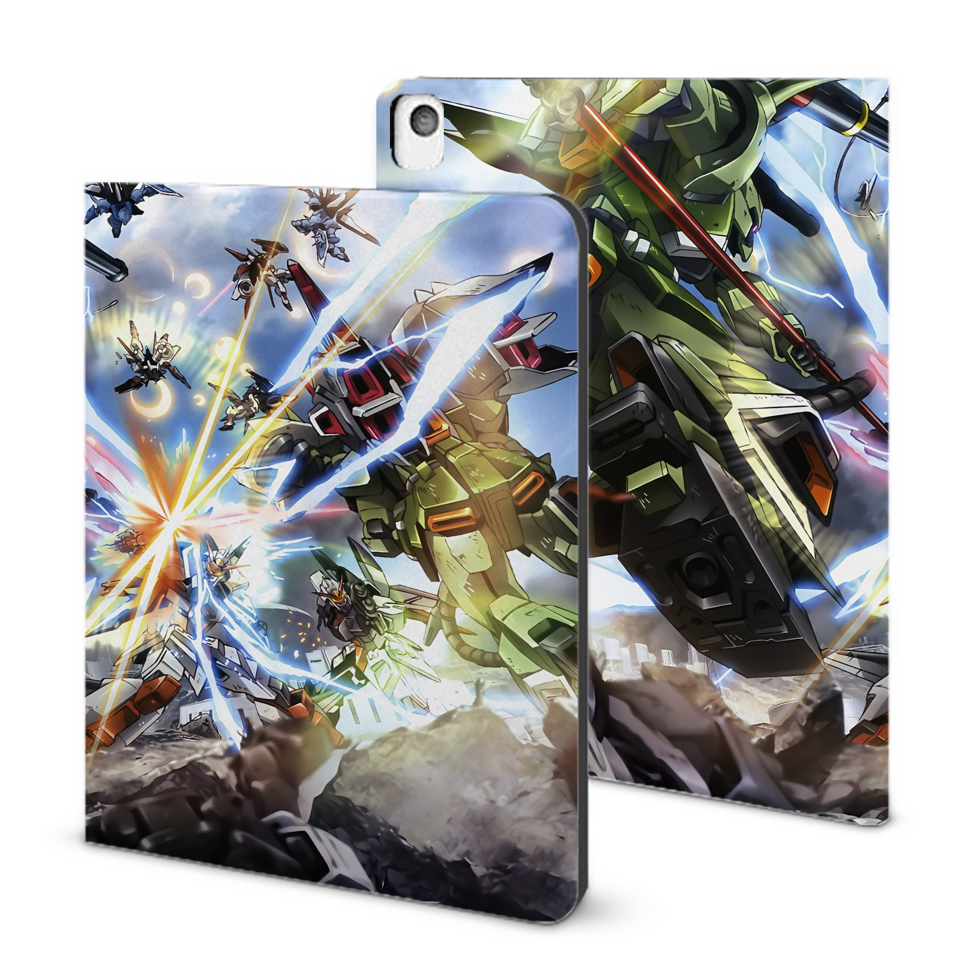 （画像用） 機動戦士ガンダム Mobile Suit Gundam IPadケース ペンホルダー付き ブックスタイルデザイン